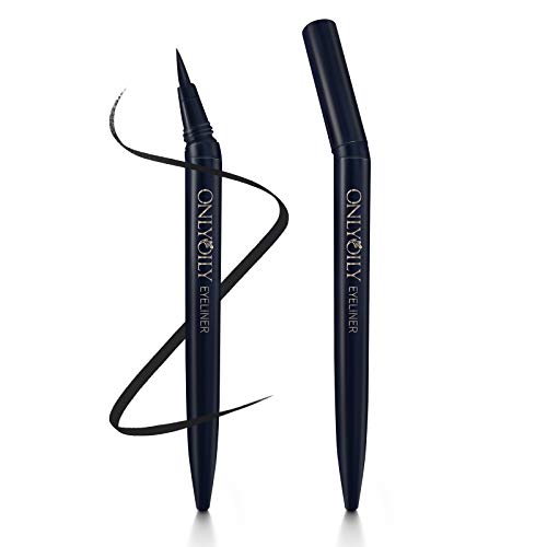 Onlyoily Delineador de ojos a prueba de agua, delineador líquido negro, resistente al agua, antiincrustante, delineador líquido de larga duración Onlyoily Delineador de ojos a prueba de agua, delineador líquido negro, resistente al agua, antiincrustante, delineador líquido de larga duración