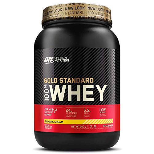 Optimum Nutrition ON Gold Standard 100% Whey Proteína en Polvo Suplementos Deportivos, Glutamina y Aminoacidos, BCAA, Crema de Plátano, 30 Porciones, 900g, Embalaje Puede Variar Optimum Nutrition ON Gold Standard 100% Whey Proteína en Polvo Suplementos Deportivos, Glutamina y Aminoacidos, BCAA, Crema de Plátano, 30 Porciones, 900g, Embalaje Puede Variar