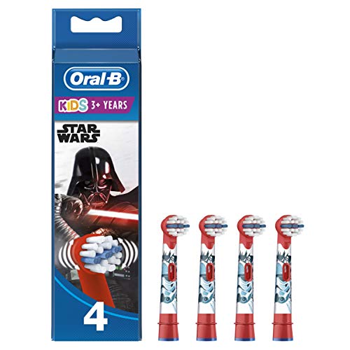 Oral-B Kids Cabezales de Recambio con Los Personajes de Star Wars, Apto para Niños Mayores de 3 Años, Pack de 4 Unidades Oral-B Kids Cabezales de Recambio con Los Personajes de Star Wars, Apto para Niños Mayores de 3 Años, Pack de 4 Unidades