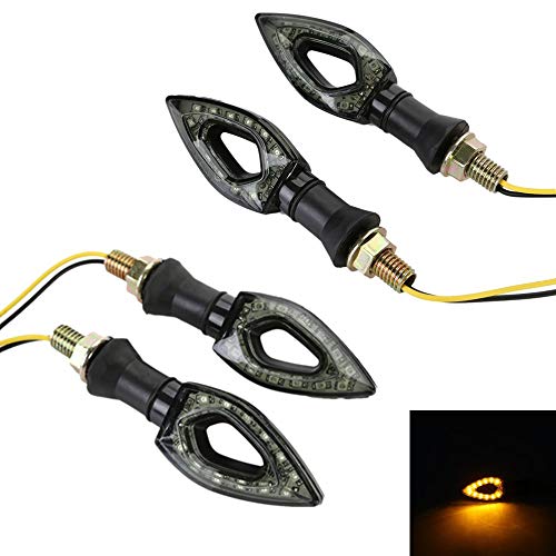 OSAN 4 x Intermitentes Universales para Motocicleta con Luces en Forma de flecha de 13 LED para Yamaha Fazer XT WR TT-R