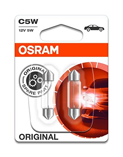 OSRAM 6418-02B C5W 36 mm 12 V 5 W SV8,5 – 8 lámparas de tubo doble blister
