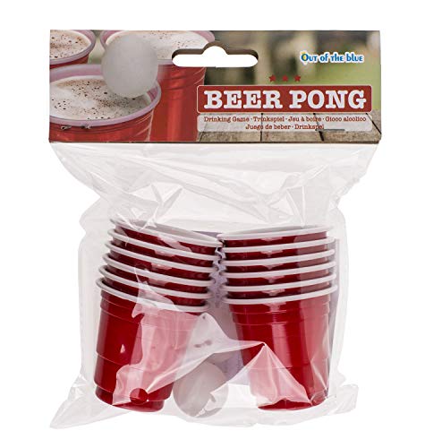 Out of the Blue 79/3933 – Juego de Beber Mini Beer Pong, con 2 Bolas y 12 Vasos, para Aprox. 60 ml