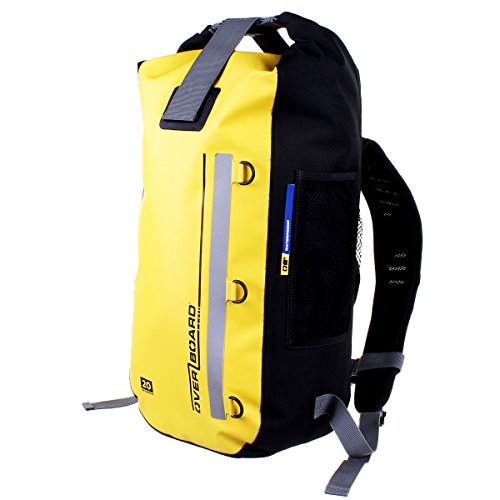 OverBoard Bolsa Estanca | Mochila Impermeable 20 Litros |100% Impermeable con Sistema de Cierre Sellado (Amarillo)