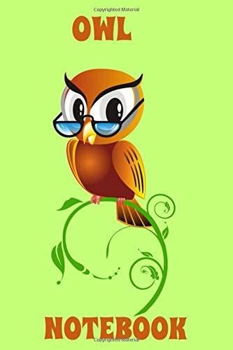 Owl Notebook - Glasses - Green - Orange - College Ruled