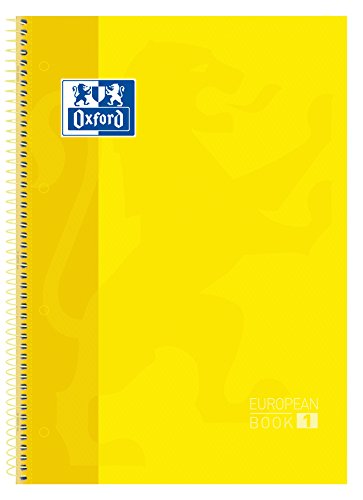 Oxford cuaderno Europeanbook 1, microperforado, tapa extradura, espiral, a4+, cuadrícula 5x5, color amarillo Oxford cuaderno Europeanbook 1, microperforado, tapa extradura, espiral, a4+, cuadrícula 5x5, color amarillo
