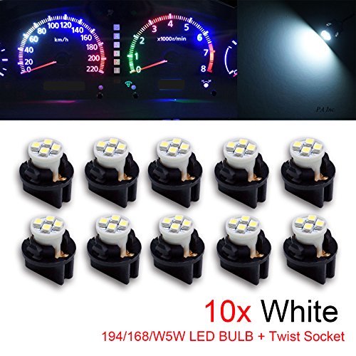 PA - Bombillas LED de 1,25 cm, con enchufe con bloqueo giratorio de 12V para panel de cuadro de mandos. 6 unidades. T10 168 194. PA - Bombillas LED de 1,25 cm, con enchufe con bloqueo giratorio de 12V para panel de cuadro de mandos. 6 unidades. T10 168 194.