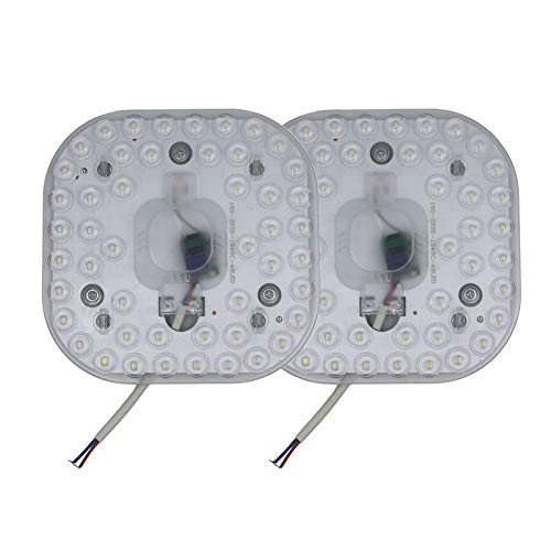Pack de 2 módulos de reequipamiento LED con soporte magnético, 18 W, 6500 K blanco frío, 145 x 145 mm, 1700 lúmenes, CA 165 – 265 V, listo para conectar para lámpara de techo, no regulable Pack de 2 módulos de reequipamiento LED con soporte magnético, 18 W, 6500 K blanco frío, 145 x 145 mm, 1700 lúmenes, CA 165 – 265 V, listo para conectar para lámpara de techo, no regulable