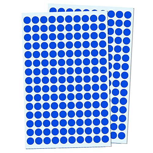 Pack de 3000, 1cm Gomets Colores Pegatinas Redondo Adhesivos - Azul