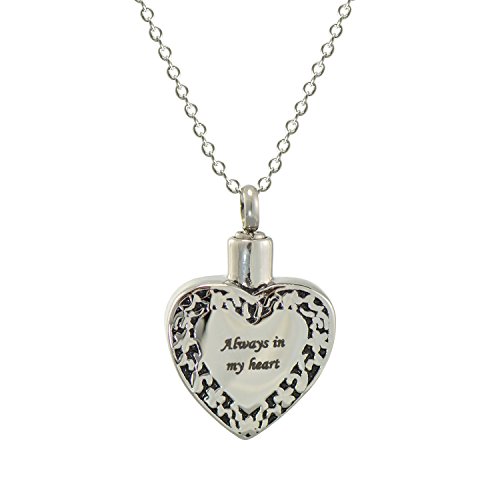 Paialco Colgante de urna de acero inoxidable con forma de corazón para cenizas, cremación Paialco Colgante de urna de acero inoxidable con forma de corazón para cenizas, cremación