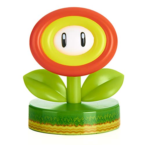 Paladone Super Mario Fire Flower 3D Icon Light BDP | Producto oficial coleccionable Nintendo | Idea de regalo único | Luz nocturna brillante o lámpara de escritorio | Funciona con 2 pilas AAA, Verde