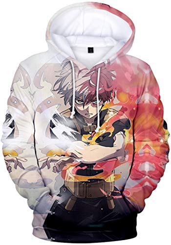 PANOZON Sudadera Hombre Impresión 3D de Anime Japonés Uniforme con Capucha Manga Ninja (L, Blanco 58)