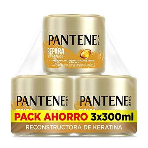 Pantene Repara Y Protege, Mascarilla Pelo Seco Y Dañado, Tratamiento Reconstructor De Keratina, 3 mascarillas de 300 ml