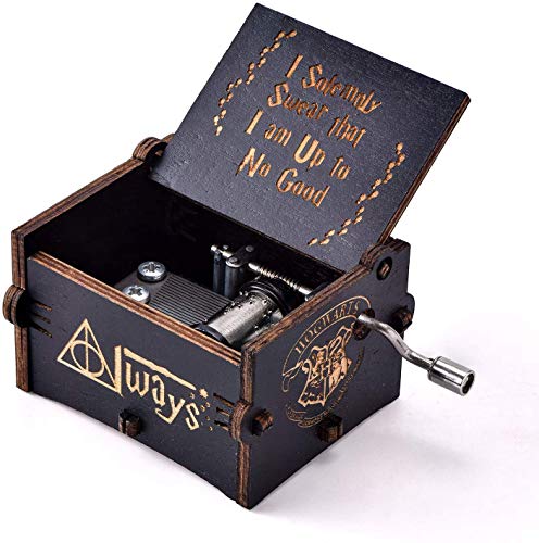 Para Harry Potter la caja de música hecha a mano de madera vintage con manivela tallada, adecuada para regalos a hombres y mujeres de la familia Caja Decorativa (Negro) Para Harry Potter la caja de música hecha a mano de madera vintage con manivela tallada, adecuada para regalos a hombres y mujeres de la familia Caja Decorativa (Negro)