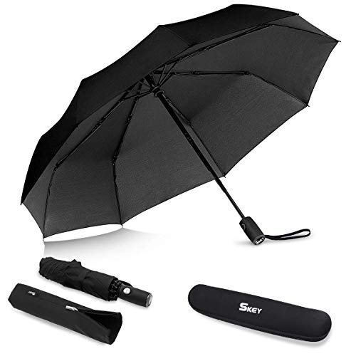 Paraguas Plegable Automático bolsillo paraguas invertido, incluye bolsa de paraguas y estuche de viaje, encendido y apagado automático, a prueba de viento, a prueba de tormentas hasta 140 km / h