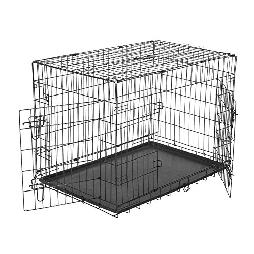 Pawhut Transportin Perros 106x71x76 cm 2 Puertas Jaula con Asa Transporte Reja de Alambre de Hierro Pawhut Transportin Perros 106x71x76 cm 2 Puertas Jaula con Asa Transporte Reja de Alambre de Hierro