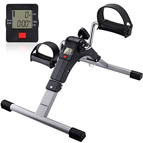 Pedales Estaticos, ANGGO Mini Bicicleta Estáticas Plegable, Pedaleador Con LCD Monitor, Máquina de Brazos y Piernas Rehabilitación para Hacer Ejercicio en Casa Con Correas y Almohadilla Antideslizante Pedales Estaticos, ANGGO Mini Bicicleta Estáticas Plegable, Pedaleador Con LCD Monitor, Máquina de Brazos y Piernas Rehabilitación para Hacer Ejercicio en Casa Con Correas y Almohadilla Antideslizante