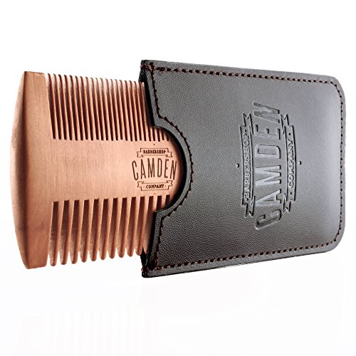 Peine para barba ultraligero de madera de peral de Camden Barbershop Company ● estuche incluido ● para el cuidado diario de la barba ● Peine para barba ultraligero de madera de peral de Camden Barbershop Company ● estuche incluido ● para el cuidado diario de la barba ●