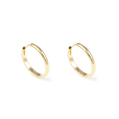 Pendientes Niña Oro Aro Liso Media Caña 16X2 mm Pendientes Niña Oro Aro Liso Media Caña 16X2 mm