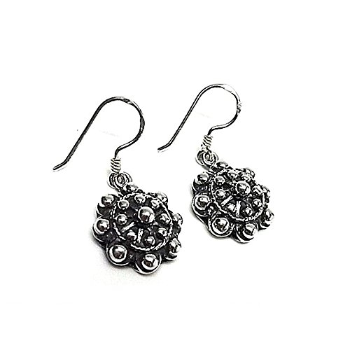 Pendientes Plata Ley 925M Oxidado 15mm. Charro Cierre Hippie Mujer