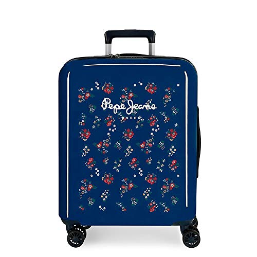 Pepe Jeans Taking off Maleta de cabina Azul 38x55x20 cms Rígida ABS Cierre TSA 38.4L 2,9Kgs 4 Ruedas dobles Equipaje de Mano