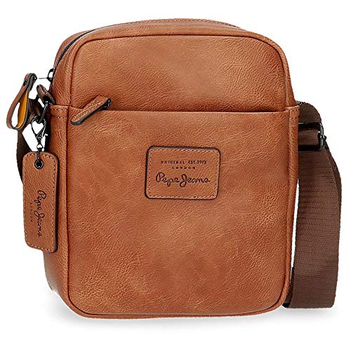 Pepe Jeans Vegan Bandolera Mediana Marrón 17x22x6 cms Piel sintética