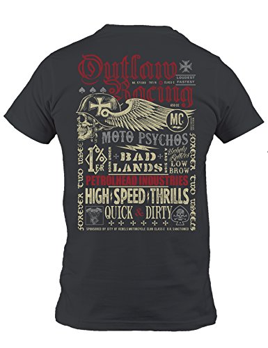Petrolhead: Outlaw Racing - Camiseta Motor - Regalo Hombre - T-Shirt Racing - Camisetas Coches - Tuning - Moto - Coche - Car - Cafe Racer - Biker - Rally - JDM - Unisex (L)