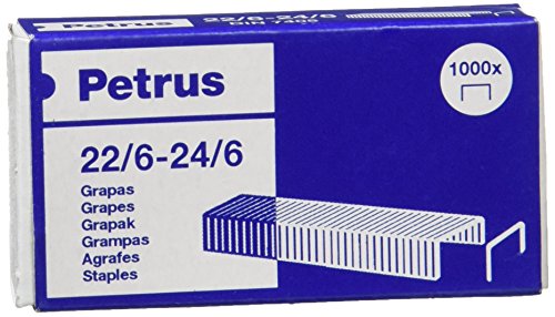 Petrus Grapas- Caja de 1000 grapas de 22/6 - 1 caja, 55723 Petrus Grapas- Caja de 1000 grapas de 22/6 - 1 caja, 55723