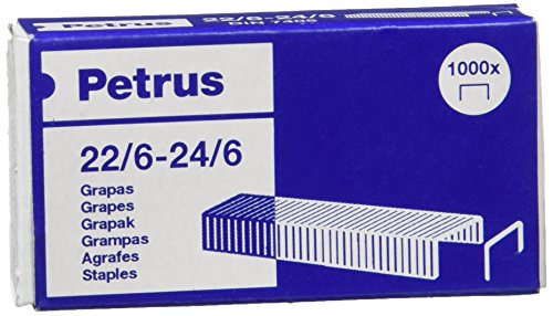 Petrus Grapas- Caja de 1000 grapas de 22/6 - 1 caja, 55723