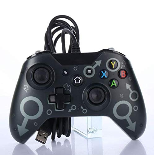 Phil Beauty Gamepad con Cable Xboxone Interfaz USB con Cable Compatible con PC con Windows 7/8/10 Joystick para Juegos De PS3 con Diseño Ergonómico Mejorado, 15,8X14x6,6Cm,Negro