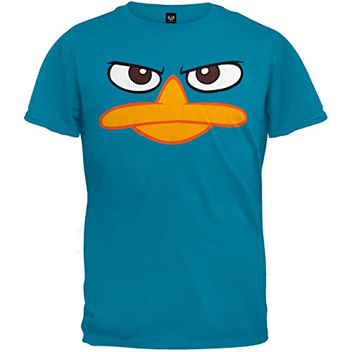 Phineas y Ferb - Unisex-niños Perry el T-camisa de la cara ornitorrinco de la Juventud Azul azul