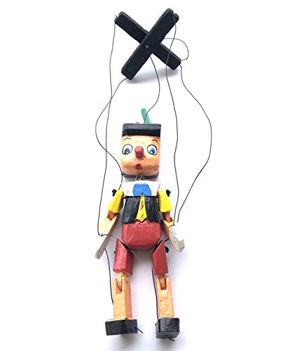 Pinocho de Madera con Cuerda Multicolor,20cm ,HC Enterprise-019