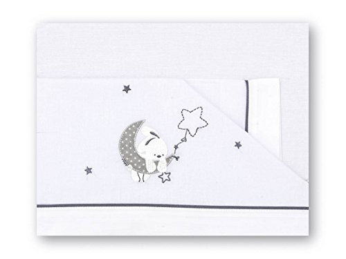 Pirulos Luna Juego de Sábanas 100% Algodón para Mini Cuna de 50x80 cm para Invierno y Verano, Color Gris Pirulos Luna Juego de Sábanas 100% Algodón para Mini Cuna de 50x80 cm para Invierno y Verano, Color Gris