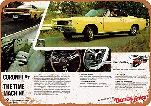 Placa decorativa de metal con diseño de Dodge Coronet R/T, de 20 x 30 cm, con aspecto vintage Placa decorativa de metal con diseño de Dodge Coronet R/T, de 20 x 30 cm, con aspecto vintage