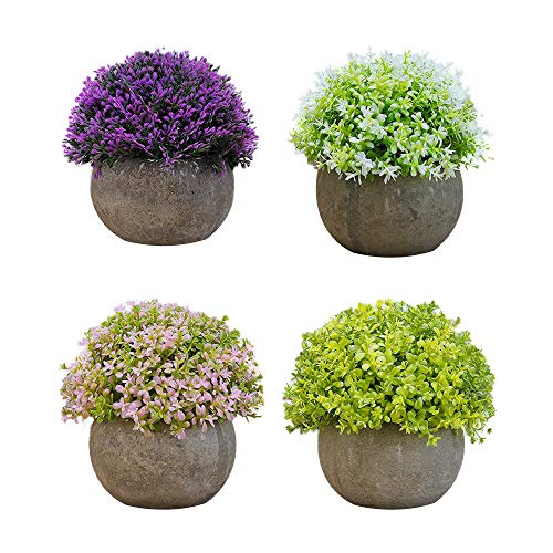 Plantas Artificiales Apariencia Realista Plantas Artificiales Decorativas En Maceta para Decoración del Hogar u Oficina Plantas Artificiales Exterior- 4 Pcs