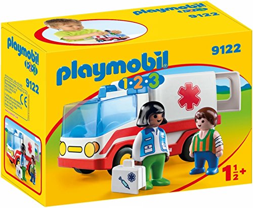 PLAYMOBIL 1.2.3-1.2.3 Ambulancia Juego con Accesorios, Multicolor, única (9122)