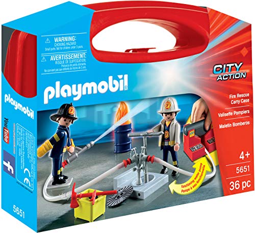 PLAYMOBIL City Action Maletín Bomberos con Bomba de Agua Real, a Partir de 4 Años (5651) PLAYMOBIL City Action Maletín Bomberos con Bomba de Agua Real, a Partir de 4 Años (5651)