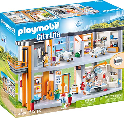 Playmobil- City Life: Gran Hospital Set Juguetes, Multicolor, Talla Única (70190)