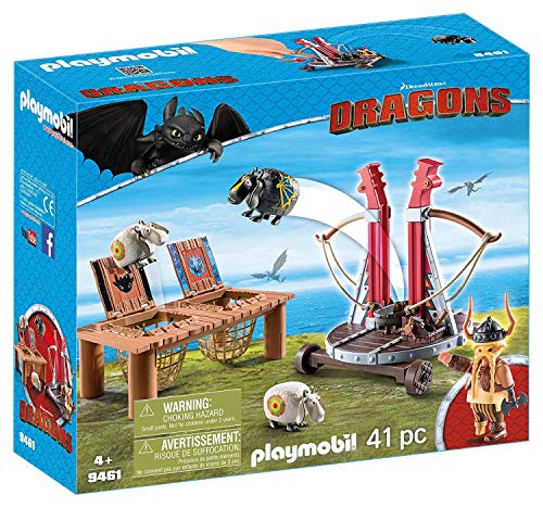 PLAYMOBIL DreamWorks Dragons Bocón con Lanzadera de Ovejas, A partir de 4 años (9461) , color/modelo surtido
