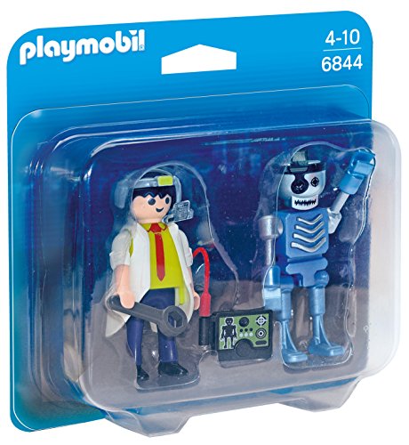 PLAYMOBIL Duo Pack- Scientist with Robot Duo Pack Figura con Accesorios, Multicolor (6844)