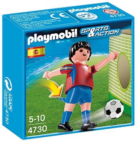 Playmobil Fútbol - Fútbol: Jugador España, Juguete Educativo, Multicolor, 10 x 3,5 x 10 cm, (4730)
