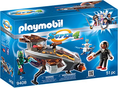 PLAYMOBIL-Gene y Sykroniano con Nave y Robot Playset de Figuras de Juguete, 9,3 x 28,4 x 18,7 cm 9408