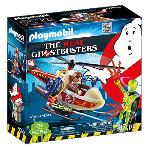 PLAYMOBIL Ghostbusters Venkman con Helicóptero y Chorros de Agua Reales, a Partir de 6 Años (9385)