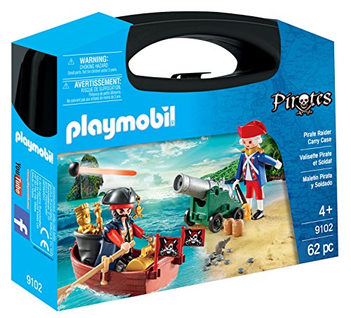 Playmobil- Maletín Grande Pirata y Soldado Figuras de Juguete, Multicolor, única (9102)