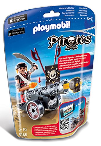 PLAYMOBIL- Pirates Cañón Interactivo con Corsario Muñecos y Figuras, Multicolor (6165)