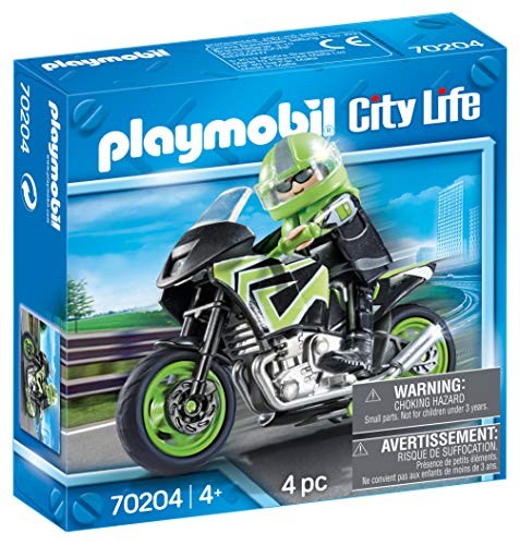 PLAYMOBIL PLAYMOBIL-70204 City Moto+Motorista, Multicolor, Talla única (70204) PLAYMOBIL PLAYMOBIL-70204 City Moto+Motorista, Multicolor, Talla única (70204)