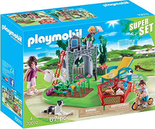 PLAYMOBIL - Super Set Familia Jardín Figuras de Juguete, Color Multicolor, 70010