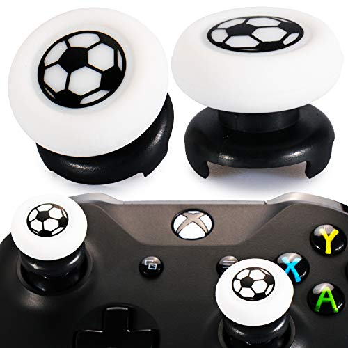 Playrealm FPS Thumbstick Grip Agarres para el Pulgar Extensor Y Impresión Caucho Silicona Apretón Cubrir 2 juegos para Xbox One (Fútbol)