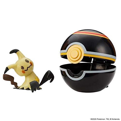PoKéMoN Clip 'N' Go Mimikyu y Poké Ball, Contiene 1 Figura de 5 cm y 1 Poké Ball, New Wave 2021, con Licencia Oficial