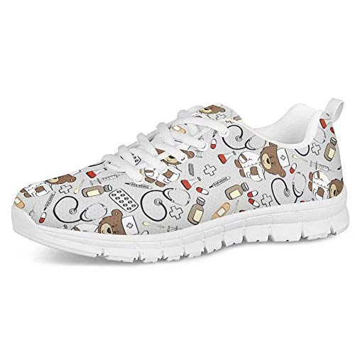 Polero - Zapatillas de enfermera zapatillas deportivas de mujer, ligeras, de malla, planas, para tenis, correr, deportes, talla 38 Polero - Zapatillas de enfermera zapatillas deportivas de mujer, ligeras, de malla, planas, para tenis, correr, deportes, talla 38