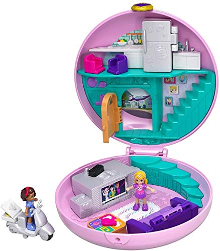 Polly Pocket Cofre Donut Sorpresa, Muñeca con Accesorios (Mattel GDK82)